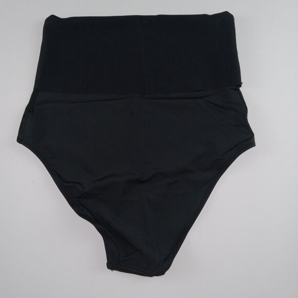 Aerie High Waisted Foldover Bikini Bottom Women's Size XS True Black Swimsuit - Picture 4 of 6